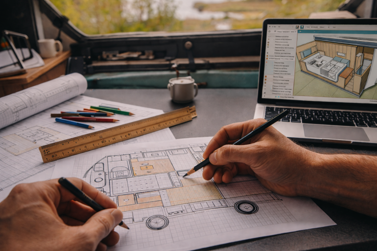 Progettare gli spazi: disegnare il camper prima di costruirlo
