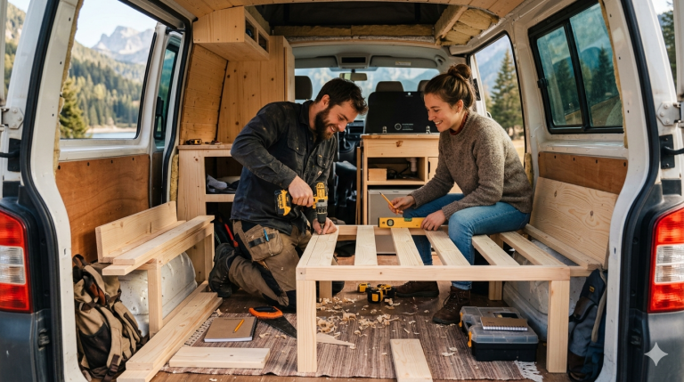 Costruzione mobili e letto camper fai-da-te